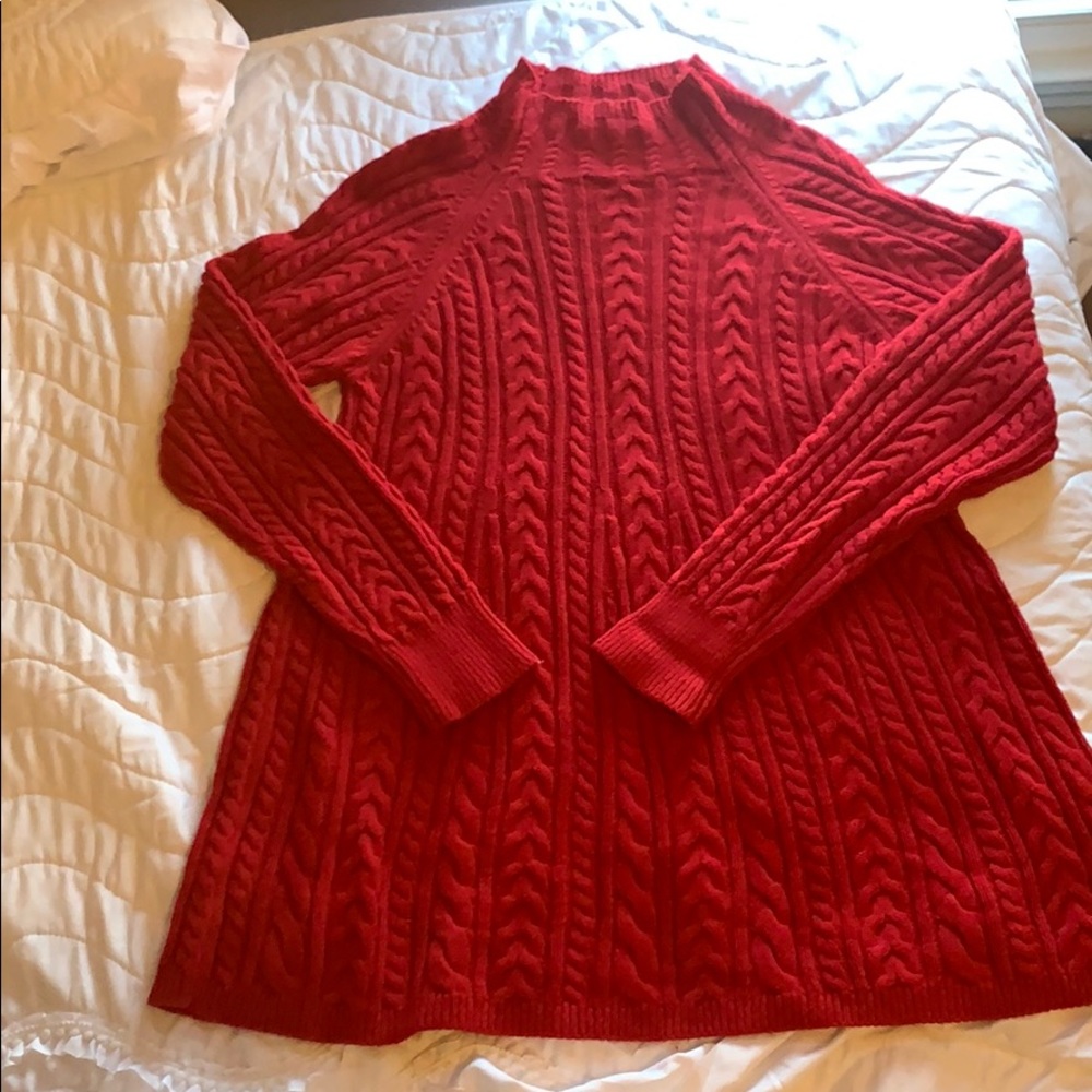 Red sweater dress